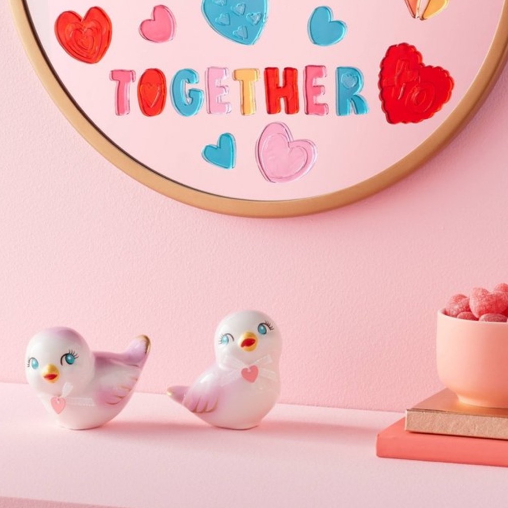 Target Spritz Ceramic Valentine’s Day Pink Love Birds NEW